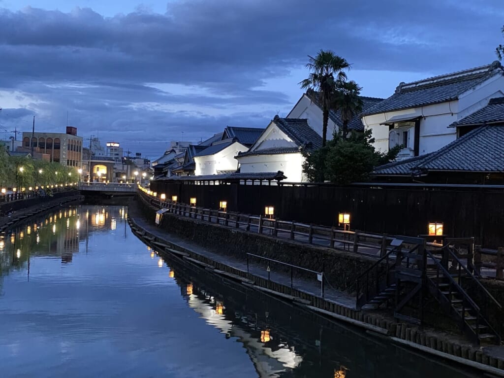 2022年7月7日うずま川行灯まつり夕方の風景